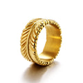 Wholesale 316L Stainless Steel Leaf Rings Hypoallergenic Minimalist Jewelry Gift for Men