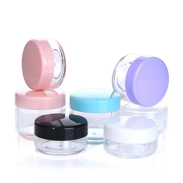 Wholesale PS Round Transparent Plastic Container 5ml 5g 10g 15g 20g Plastic Cosmetic Cream Jars