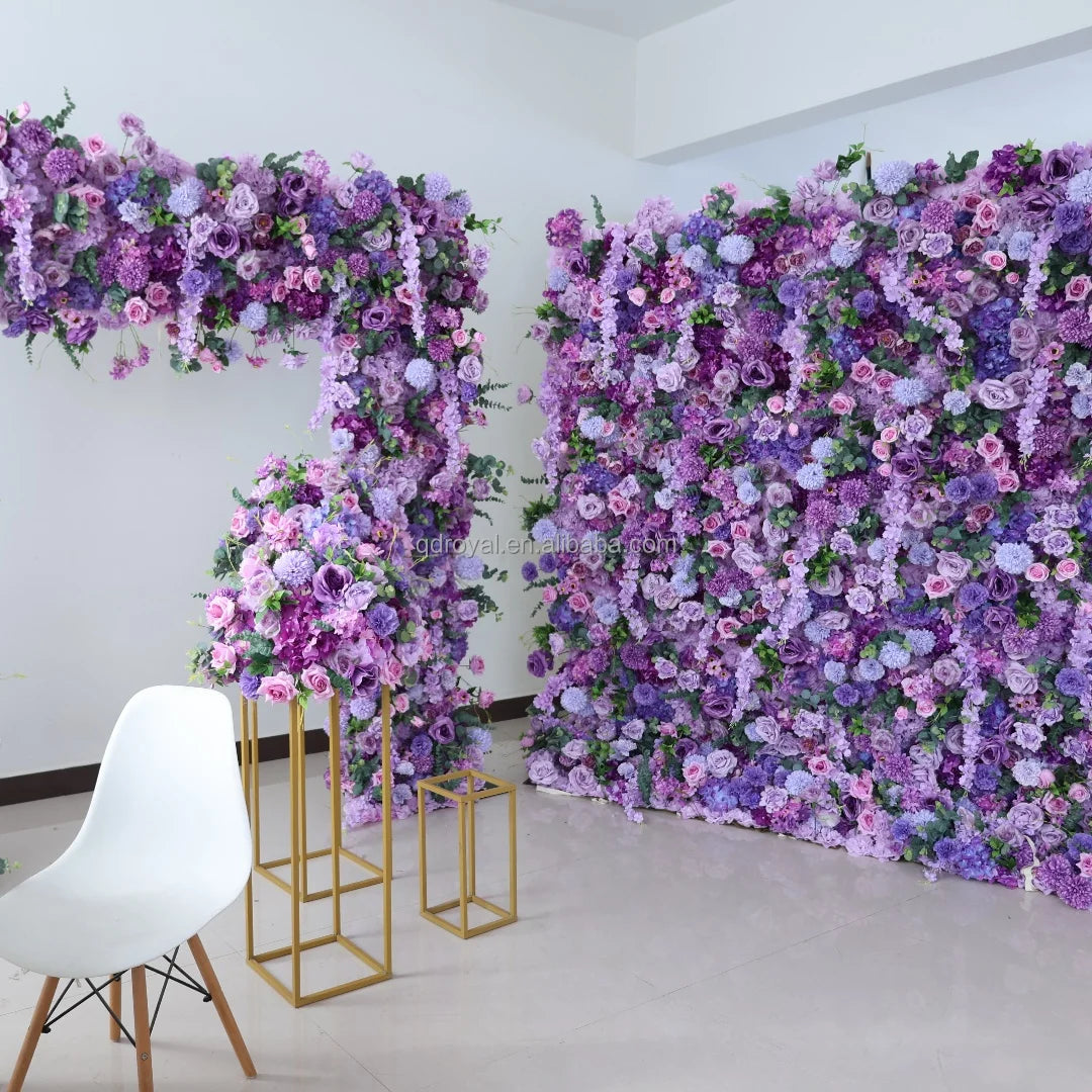 3D Printed Artificial Silk Flower Wall for Wedding Thanksgiving Graduation Easter Parties; Peony Rose Cloth Flower Backdrop