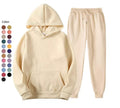 Unisex Heavy Cotton Fleece Hoodie Jogger Sweat Pants Set Custom logo Sweatshirt Sweatpants Oversized Multi Colors Hoodies Set