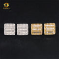 New Arrivals Luxury Hip Hop 925 Sterling Silver Lab Grown Diamond Baguette VVS Moissanite Earrings