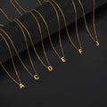 Stainless Steel A-Z Initial Letter Necklace for Women Trend Minimalist Alphabet Choker Neck Chain Jewelry Birthday Gift