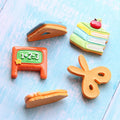 New Style Hand Paint Craft Study Stationery Theme Scissors Ruler Book Flatback Resin Charms for Scrapbooking