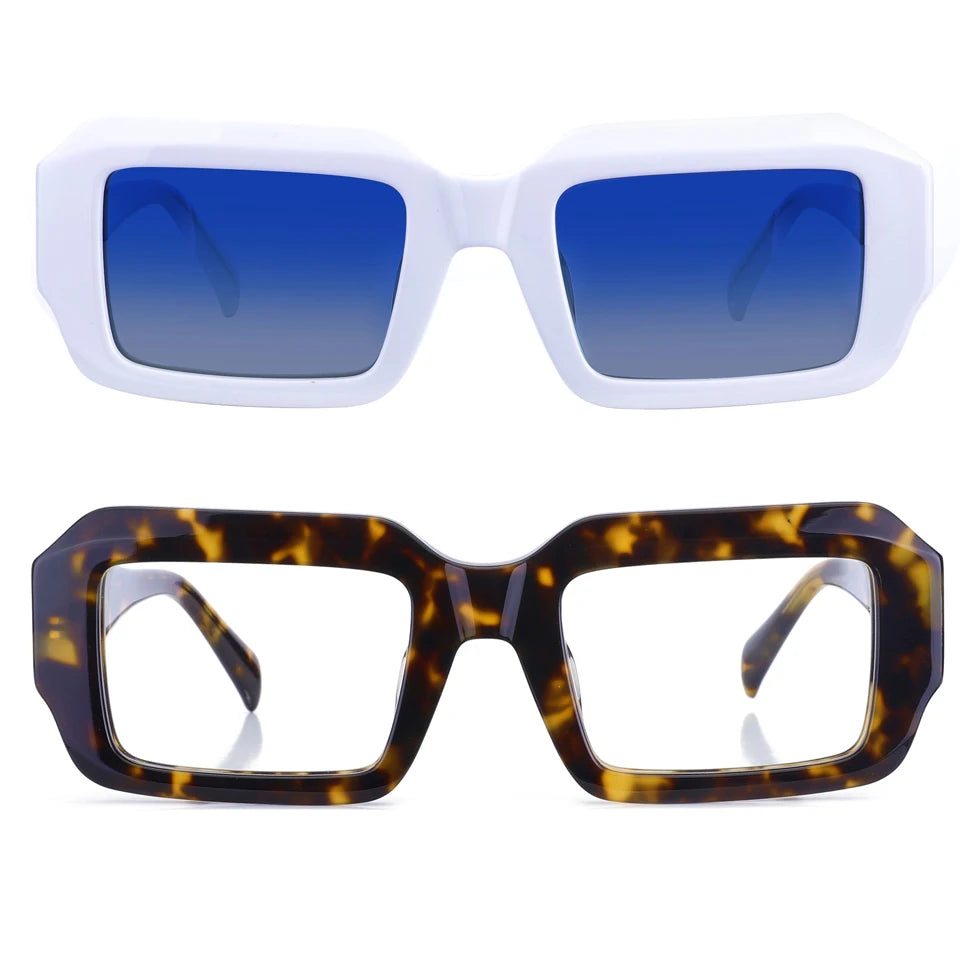 Bellestron MB-1159 Trendy High-quality Fashion Unisex Rectangular Print Acetate Optical Eyeglasses Polarized Sunglasses