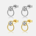 FUAMAY Classic  CZ Bezel Cute Ear Gold Plated Silver Hoop Earrings for Gift Wholesale Fashionable Creole Studs Hoop Earrings