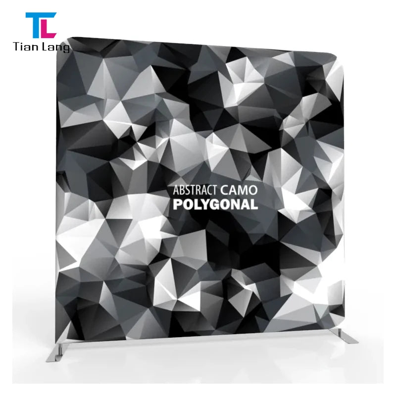 Tian Lang Custom Portable Trade Show Equipment Tension Fabric Curve Booth with Effective Display Pillow Case Backdrop Stand