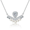Fashion 925 Silver Wedding Women Necklace Engagement Pearl Necklace