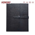 Slim Portable Leather Padfolio Classic 8.5x11 In. Notebook & Business Card Holder with Hard Bag & Note Pads Refill