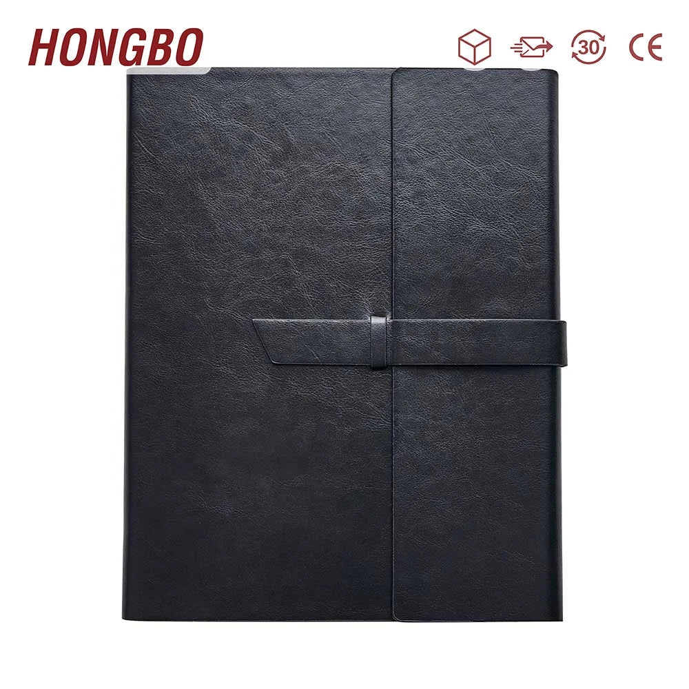 Slim Portable Leather Padfolio Classic 8.5x11 In. Notebook & Business Card Holder with Hard Bag & Note Pads Refill
