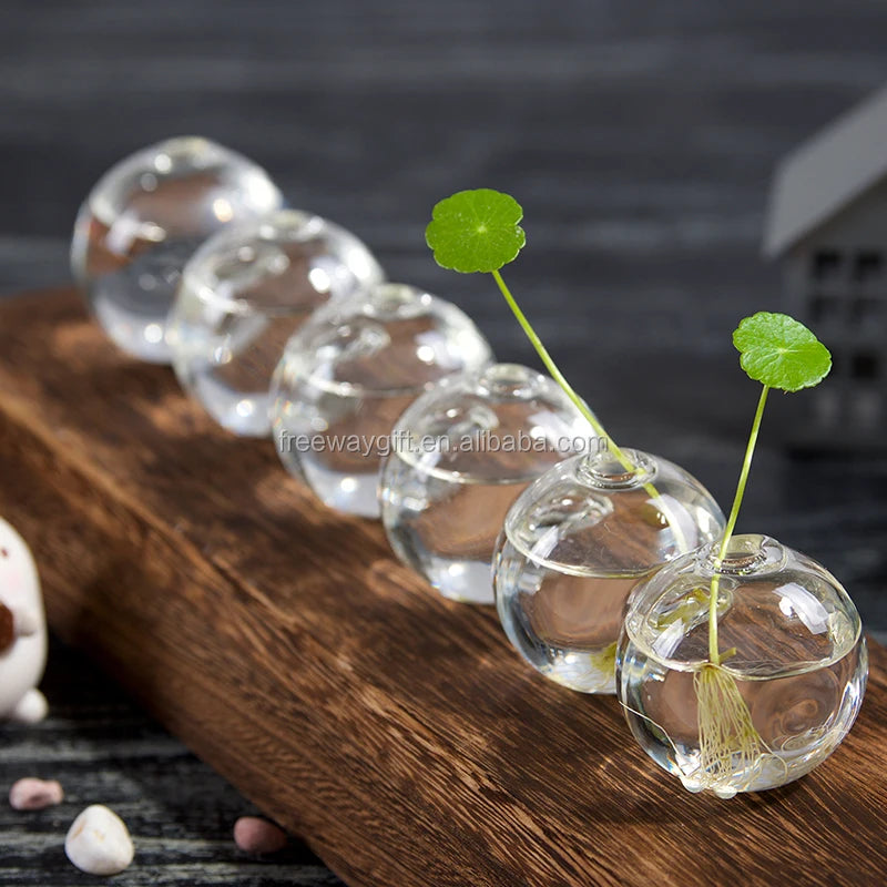 Caterpillar Clear Glass Bud Conjoined Cute Floral Vase for Home Decor Weddings Floral Arrangements