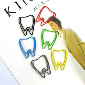 18 Years Factory Custom OEM Metal Craft Gift Dental Gift Tooth Shaped Paper Clips