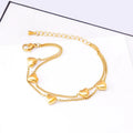 Commuter Jewelry Multi Layered Heart Pendant Bracelet Fashion Waterproof Gold Plated Stainless Steel Charm Bracelet for Women