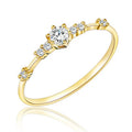 Women 925 Sterling Silver Gold Plated Jewelry Minimalist Stack Rings