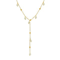 Summer Women Jewelry Pearls Charms Stainless Steel Tassel Lariat Necklace