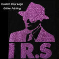 Luxury Men's T-Shirt with Shining Glitter Heat Transfer Vinyl Custom Designed Logo & Pattern 100% Cotton