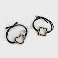 Fashion Elegant Female Metal Hair Tie Korean Simple Hair Accessories Ins Geometric Hollow love Girl Hair Rope