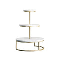 New Design Round White Marble Stone Home Use  High Cake Stand Wedding Gold Black Round Cupcake Tower Stand