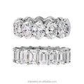 Fine Jewelry 14K 18K Solid Gold 3mm CVD Oval Cut Row Diamond Ring IGI Certified Lab Grown Wedding Ring