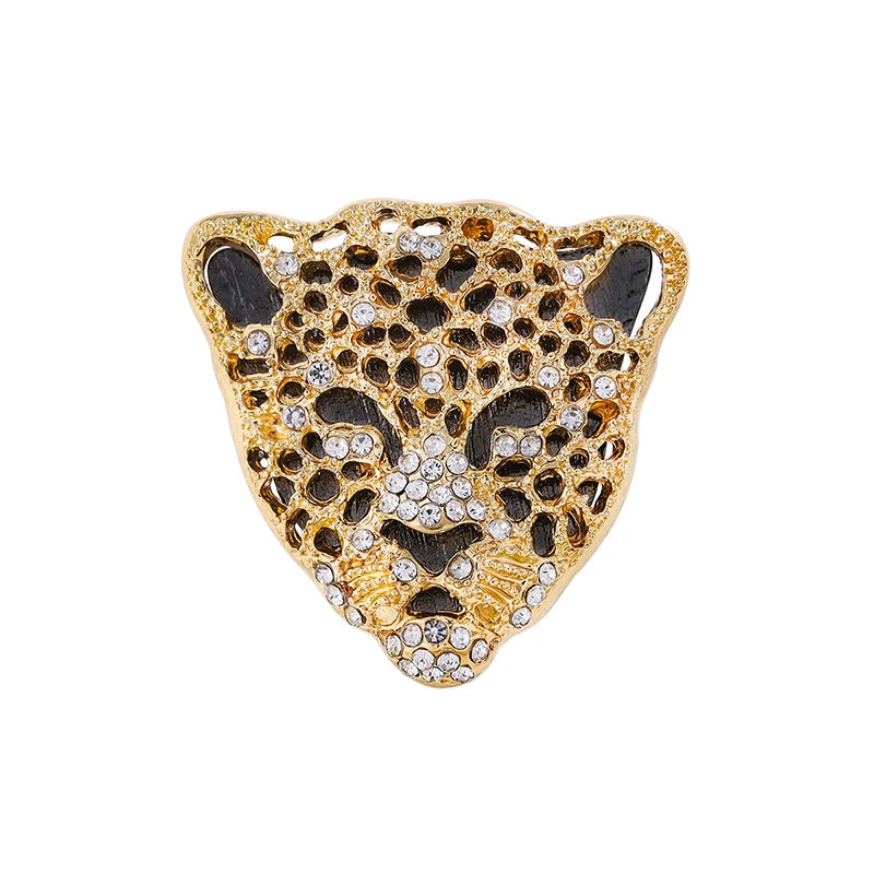 Weiman New Arrival Leopard Head Brooch Pins Crystal Rhinestones Jewelry Alloy Material Plating Gifts for Women Weddings Parties