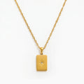 Joolim Jewelry 18K Gold PVD Plated North Star Rectangle Necklace Stainless Steel Necklace Tarnish Free Waterproof Gold Jewelry MegaBDM