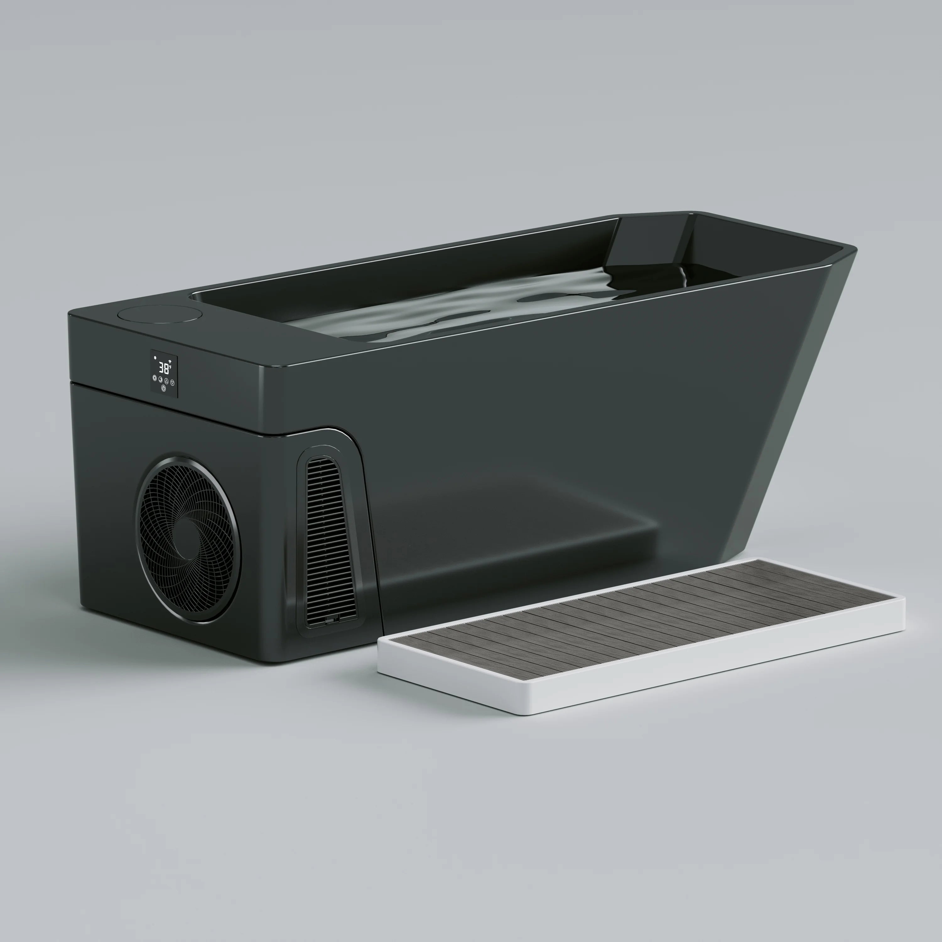 ICEGALAX Fitness Recovery Cold Plunge All in One Ice Bath Tub with Chiller and Filter Ozone Freestanding Bathtub Black