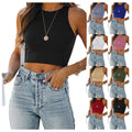 Custom logo Plus Size tank Top Fashion Sleeveless T-shirts Multicolor Women Crop Top Shirt Blanks