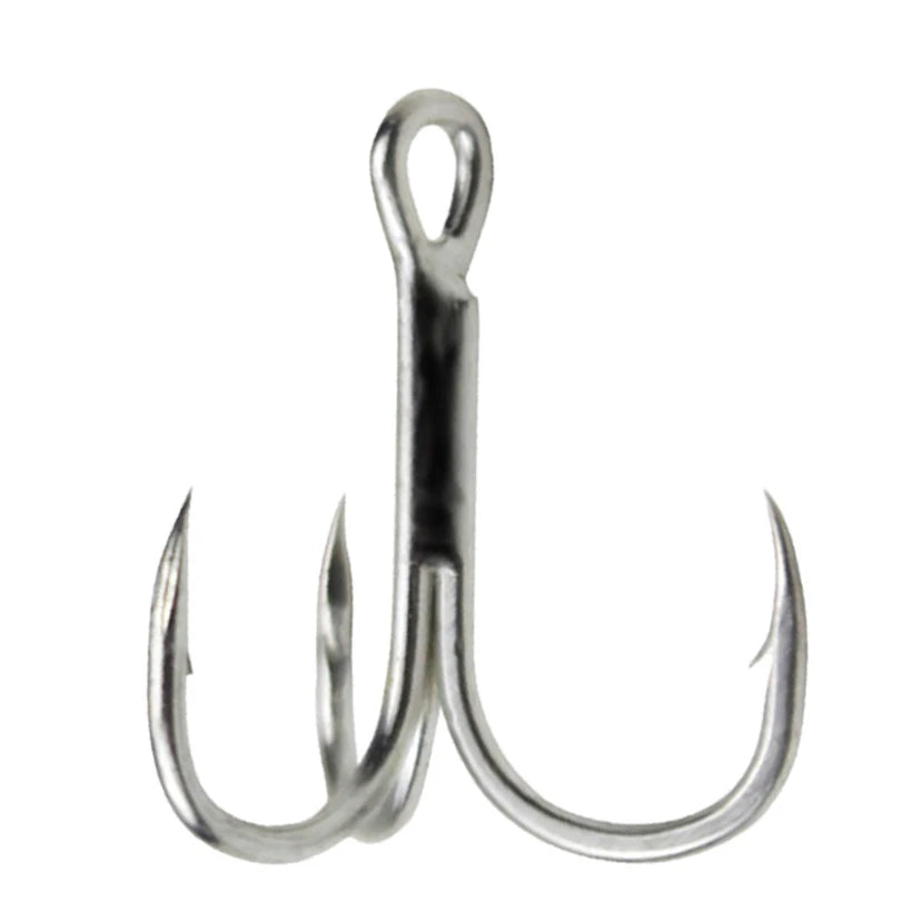 Saltwater Anticorrosioncoating Barbed Tin Color High Carbon Steel Small Size Sea Fishing Treble Hook Fishhooks 100pcs/Bag
