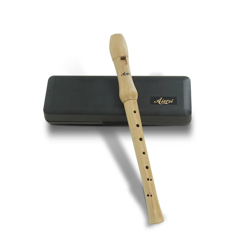 Aiersi Wholesale Price Maple 8 Holes 2 Piece Soprano Recorder Flute German or Baroque Finger Style Blockflute Musical Instrument