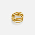 Dazan New HOT INS Trendy 18k PVD Gold Plated Stainless Steel Minimalist Exquisite Line Unique Resigner Ring Luxury Women Jewelry