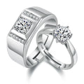 925 Silver Plated Color Mixed Design Diamond Wedding Promise Rings for Couples