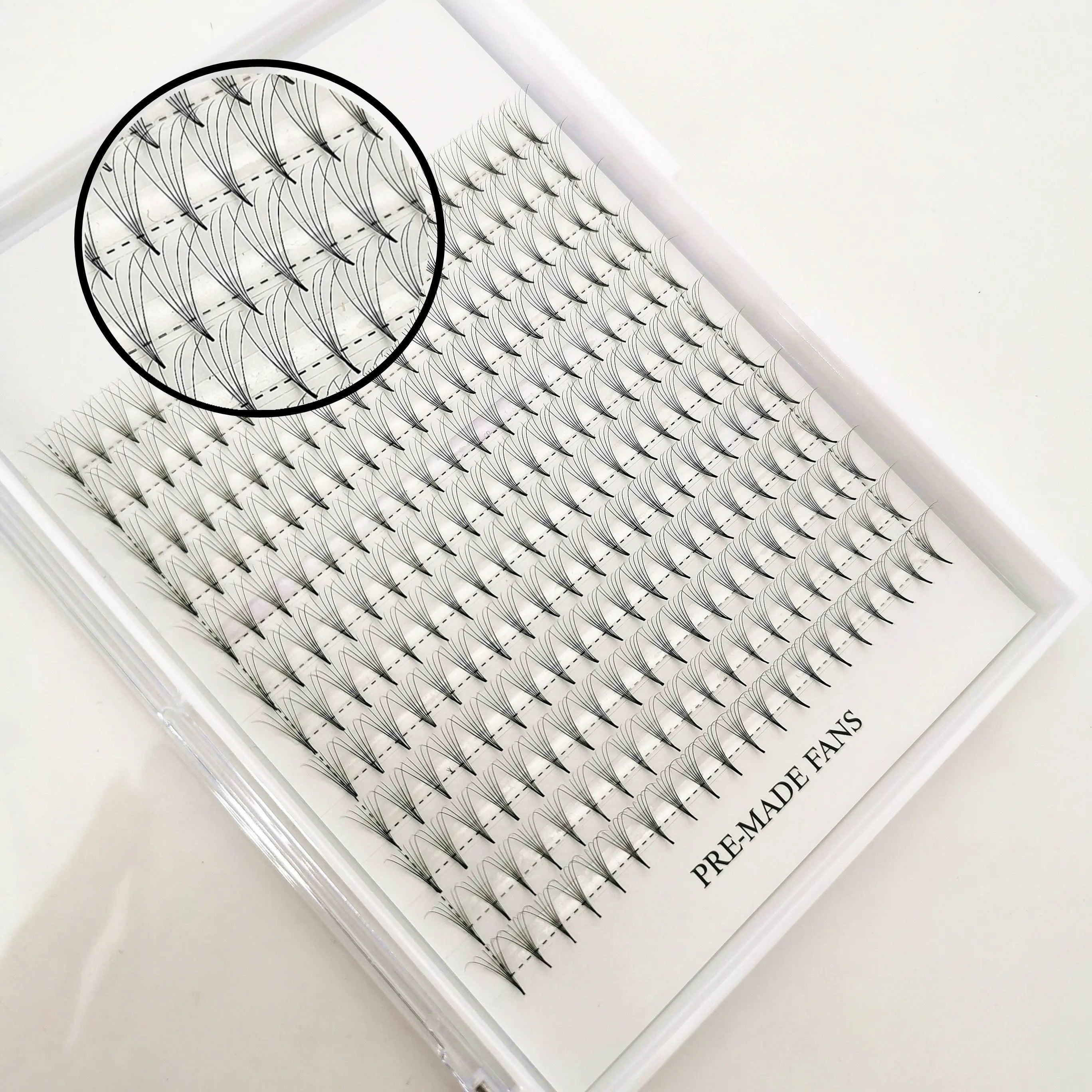 Wholesale  Large Tray 240 Fans 5d 6d 7d 10d Heat Bonded Volume Premade Fans Lashes 0.07 Premade Fanned Eyelash Extension