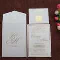 Australia Linen Paper Gold and White Wedding Invitation Card Designs Carte Invitation Mariage With RSVP