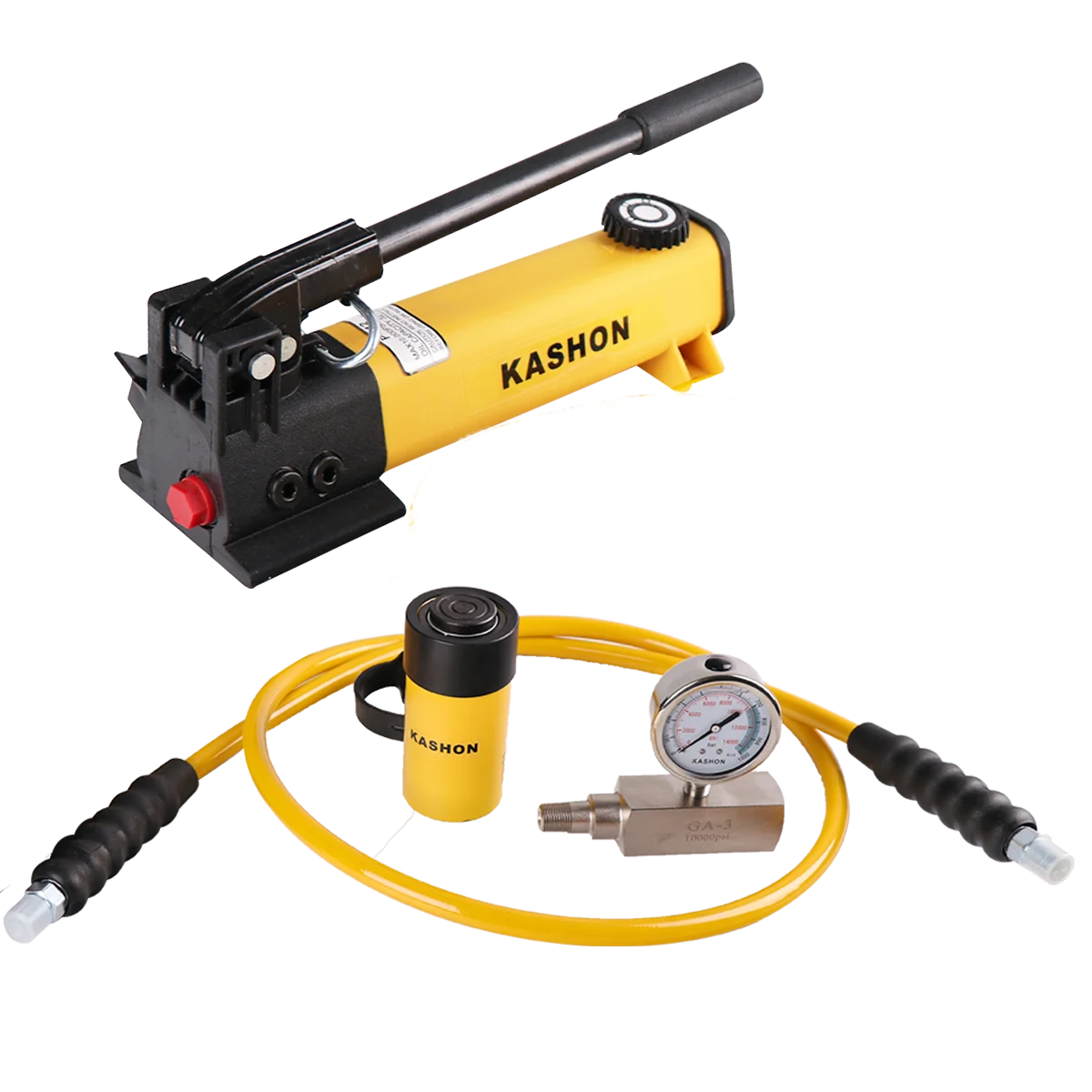 KS-SCR102H 10 Ton 2.24 in / 54 mm Stroke  ENERPAC Equivalent Hydraulic Cylinder Jack Ram and Hand Pump Set