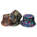 Landfond New Arrival Summer Retro Fashion Reversible Bucket Hat Digital Printing Sunscreen Bucket Hat