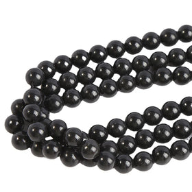 Wholesale 4/6/8/10/12mm Russia Shungite Beads Natural Stone Round Shungite Bead Stone Loose Gemstone for Bracelet Making