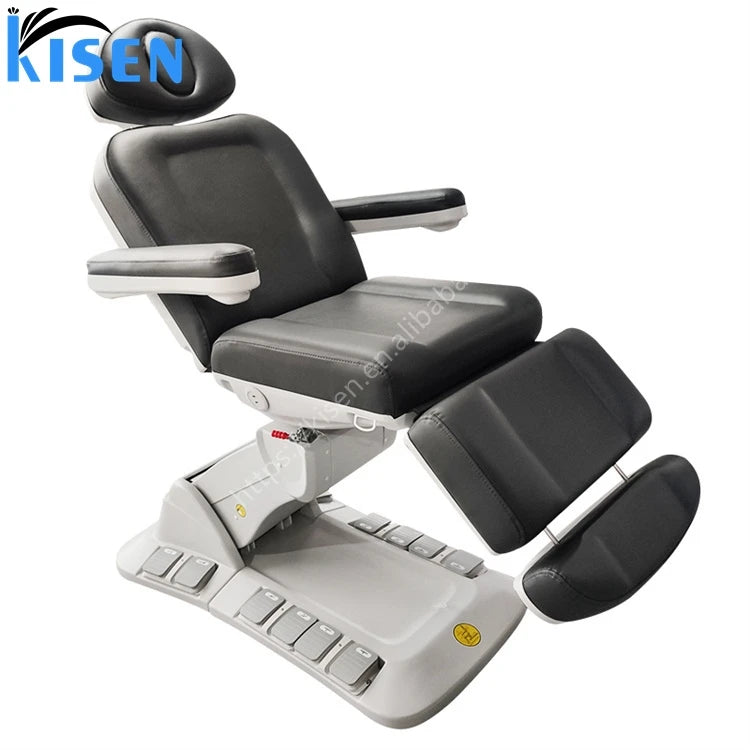 Kisen Top Beauty Bed Foot Control Remote 4 Motors Tattoo Facial Lash Chairs for Salon Beautyshop Clinic Hospital