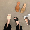 Niche Sandals Women's Summer Wear New Temperament Flat-soled Woven Maternity Beach slippers