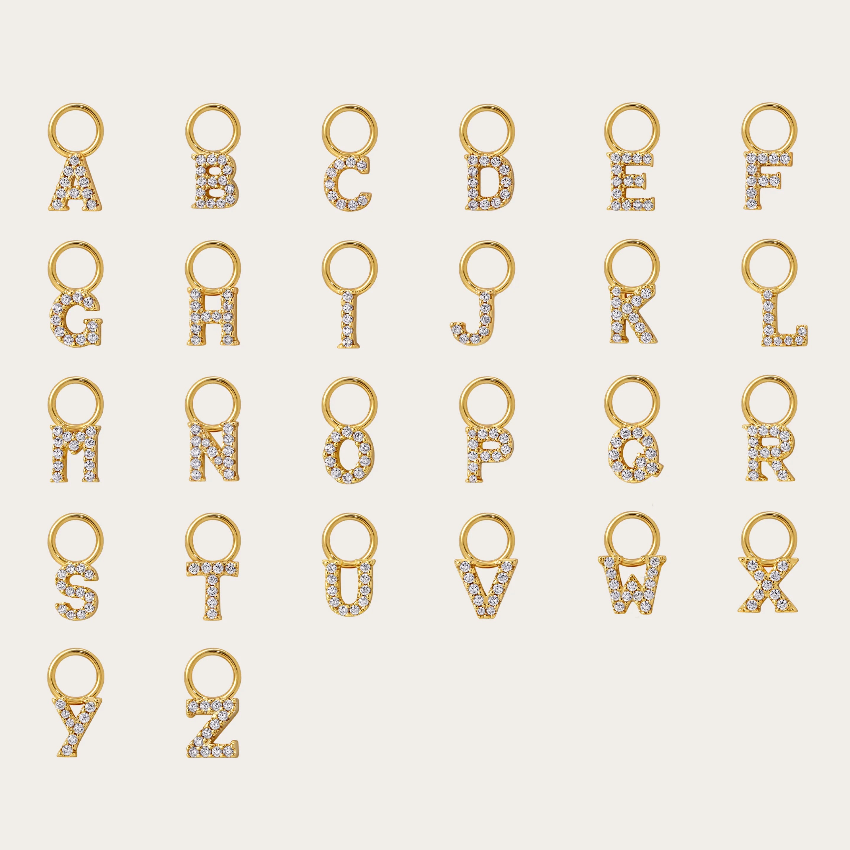 Custom Fine Jewelry 14K 18K Gold Plate Sterling Silver 925 Alphabet Capital Initial Letter DIY Earring Charms Jewelry