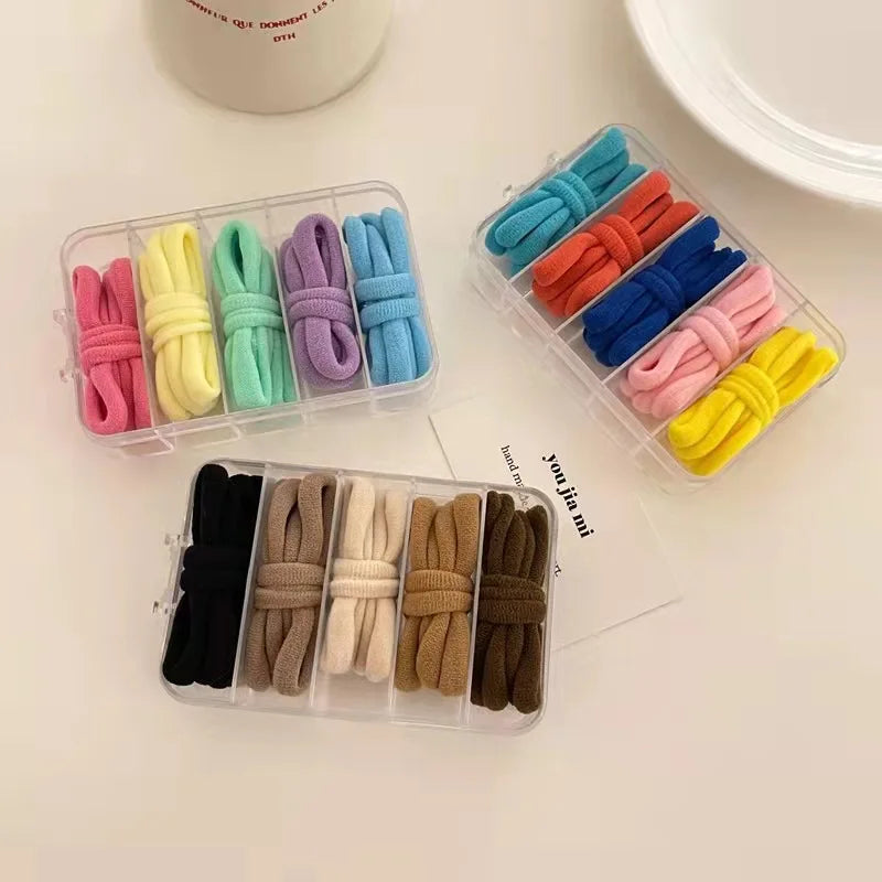 Wholesale 25 Pcs/Box Candy Color Rubber Bands 6.5Cm Twist Elastic Bands for Hair Women Girls Accessories