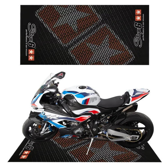 Nylon Surface Rubber Backing Professional Racing Motorcycle Mat Customized Garage Floor Pit Parking Solution