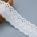 Hot Sale 100% Cotton Eyelet Lace Border Embroidery White Cotton Lace Trim for Clothing