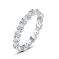 Exquisite 925 sterling silver simple baguette iced out CZ diamond ring for women