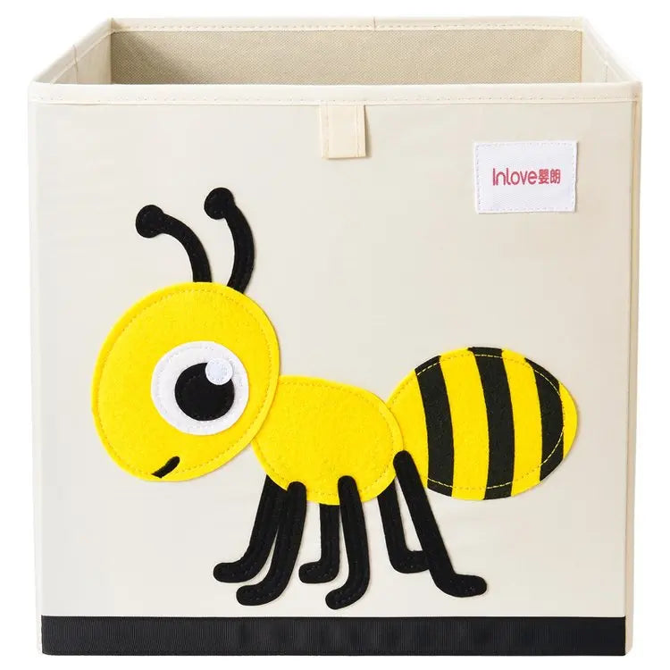 Portable Cartoon Cotton Linen Folding Storage Box Children Toys Organizer Box Clothes Sundries Storage Bin Large Laundry Basket