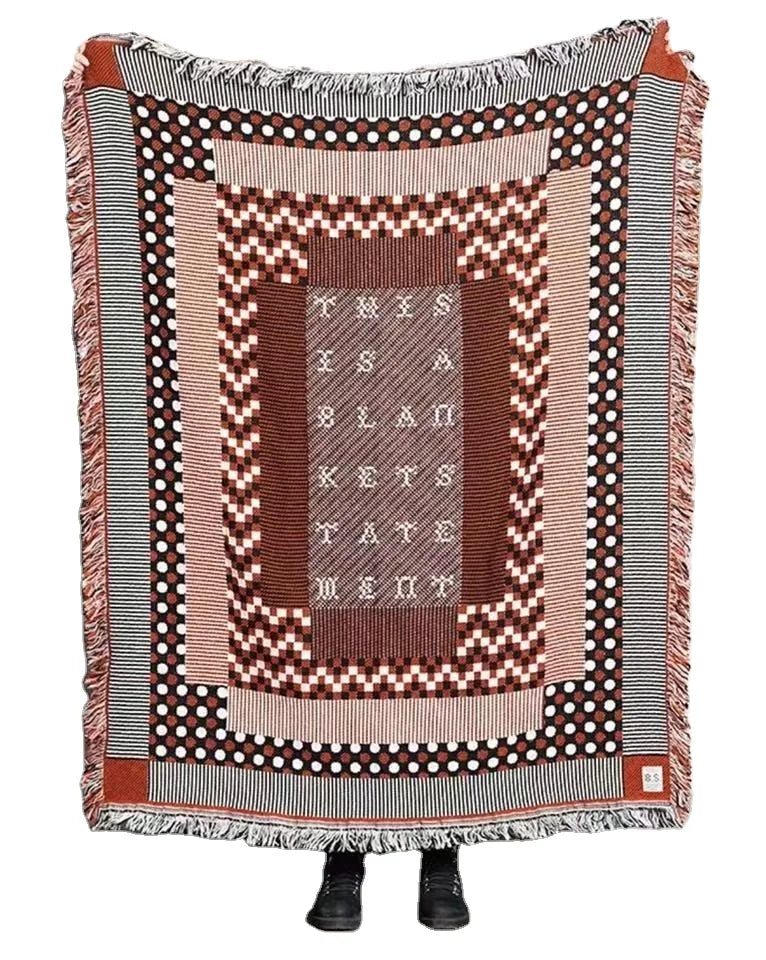 Custom Woven Picnic Blanket with Floral Thread Pattern Egypt for Aka Woven Throw Blanket Cartoon Style