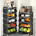 Kitchen Stackable Multiple Layers Vegetable and Fruit Wire Basket Holder Rack Storage Cart with Wheels