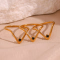 Geometric New Design Zircon Ring Stainless Steel Jewelry 18k Gold Plated Jewelry Waterproof Rings