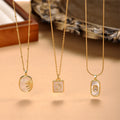 Vintage 18k Gold Plated Stainless Steel Necklace for Women Sun Moon and Shell Pendants Gift for Stylish Women