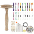 Darning Mushroom Wooden Darning Tool Kit Colorful Thread Needle Minder Sewing Needles Metal Polyester Components Elastic Band