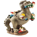 Garden Gnome Statues Dinosaurjurassic Dinosaur Eating Gnomes Garden Art Sculpture Outdoor for Patio Lawn Yard Art Decoration