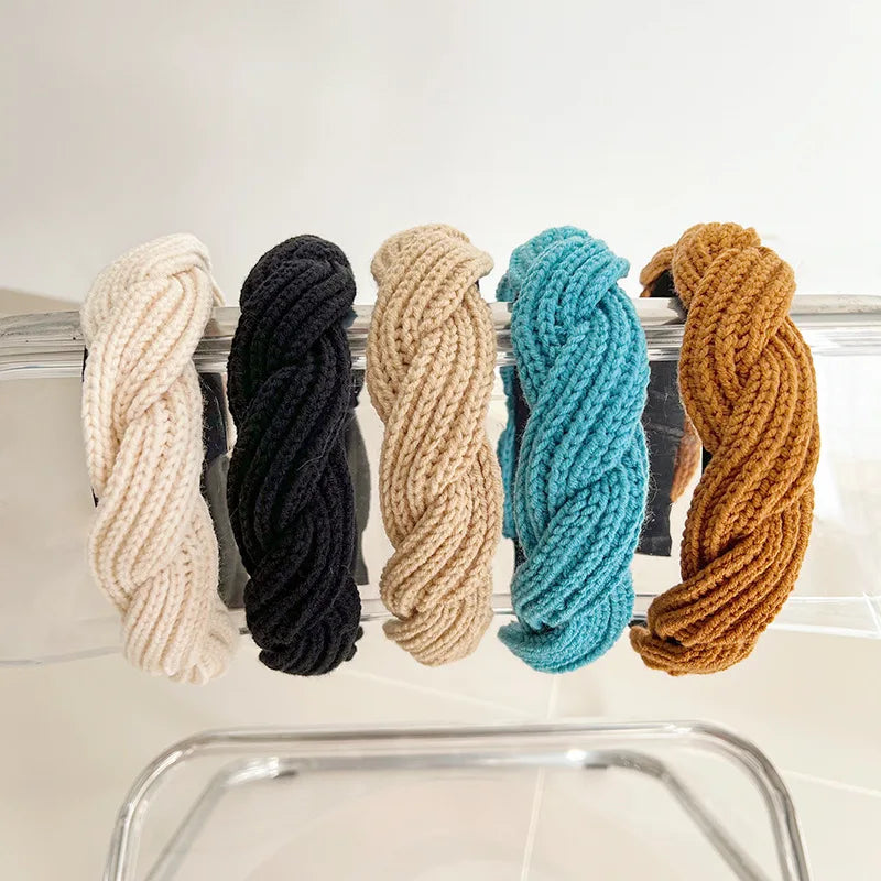 New Fashion Soft Hairband Wide Side Headband Knitted Hair Band High Quality Turban Women Hair Accessories